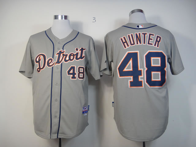 Men Detroit Tigers #48 Hunter Grey MLB Jerseys